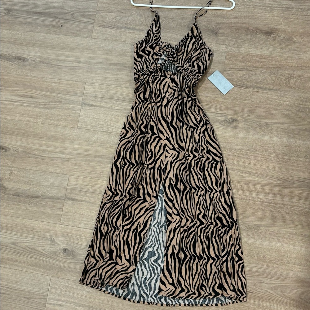 Animal print midi dress